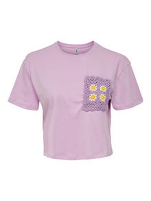 ONLY Corta de crochet Camiseta -Orchid Bouquet - 15257452