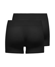 ONLY 2-pakning sømløse mini Shorts -Black - 15257453
