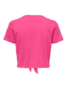 ONLY Cropped Top med Knude -Shocking Pink - 15257467