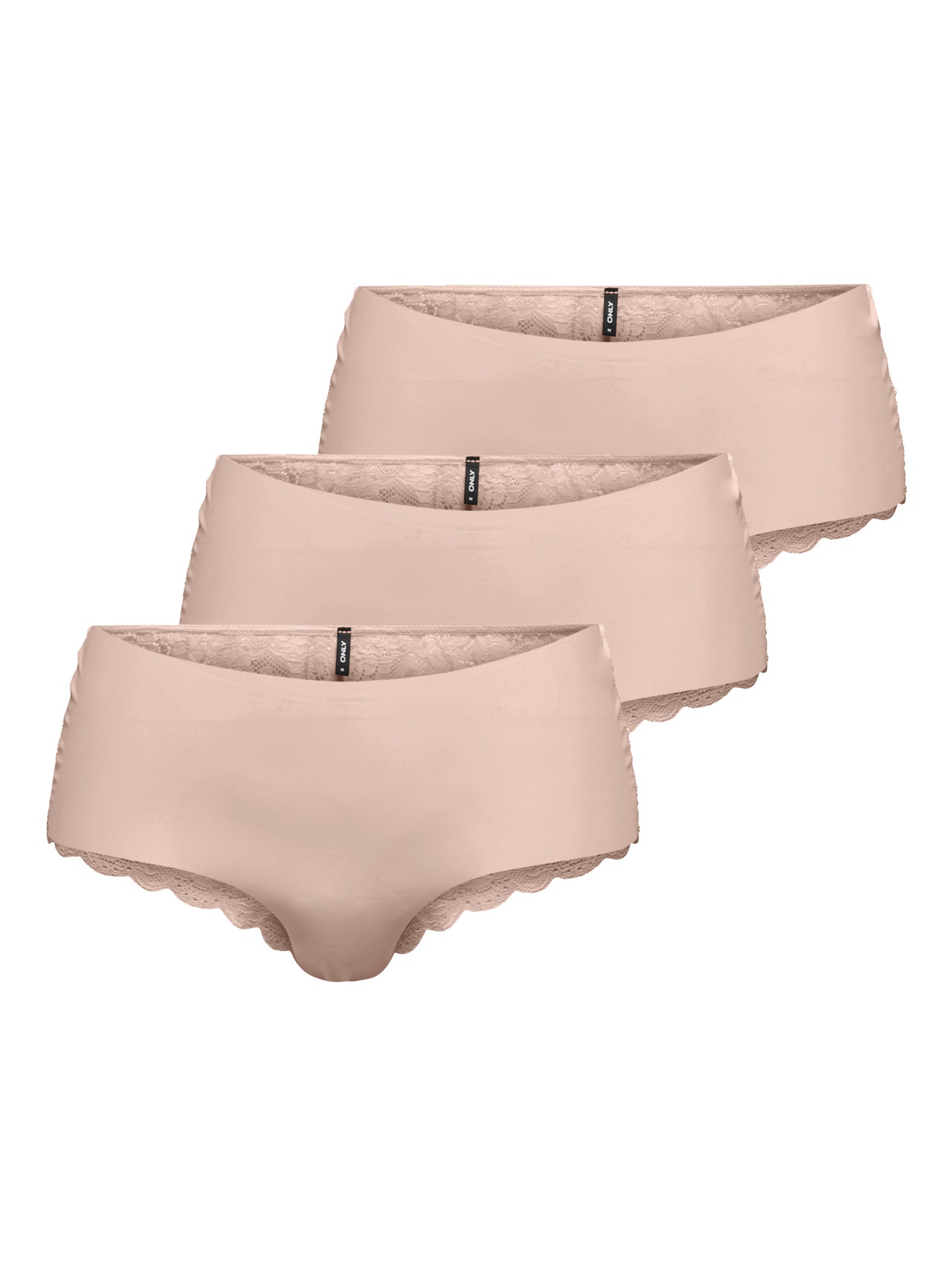 ONLY 3-pack lace Briefs -Sepia Rose - 15257469