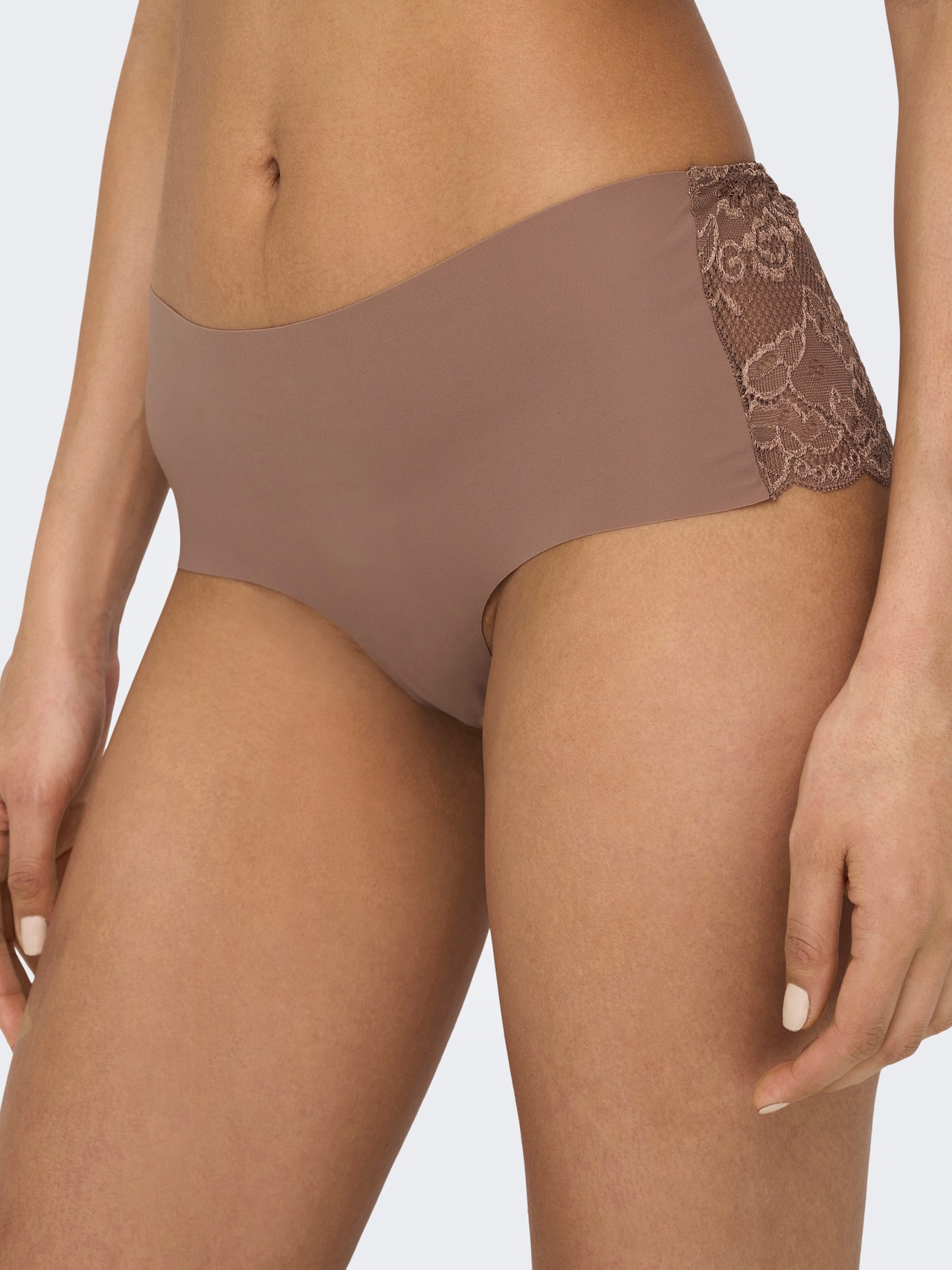 ONLY 3-pack lace Briefs -Beaver Fur - 15257469