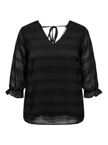 ONLY Curvy 3/4 sleeved Top -Black - 15257470