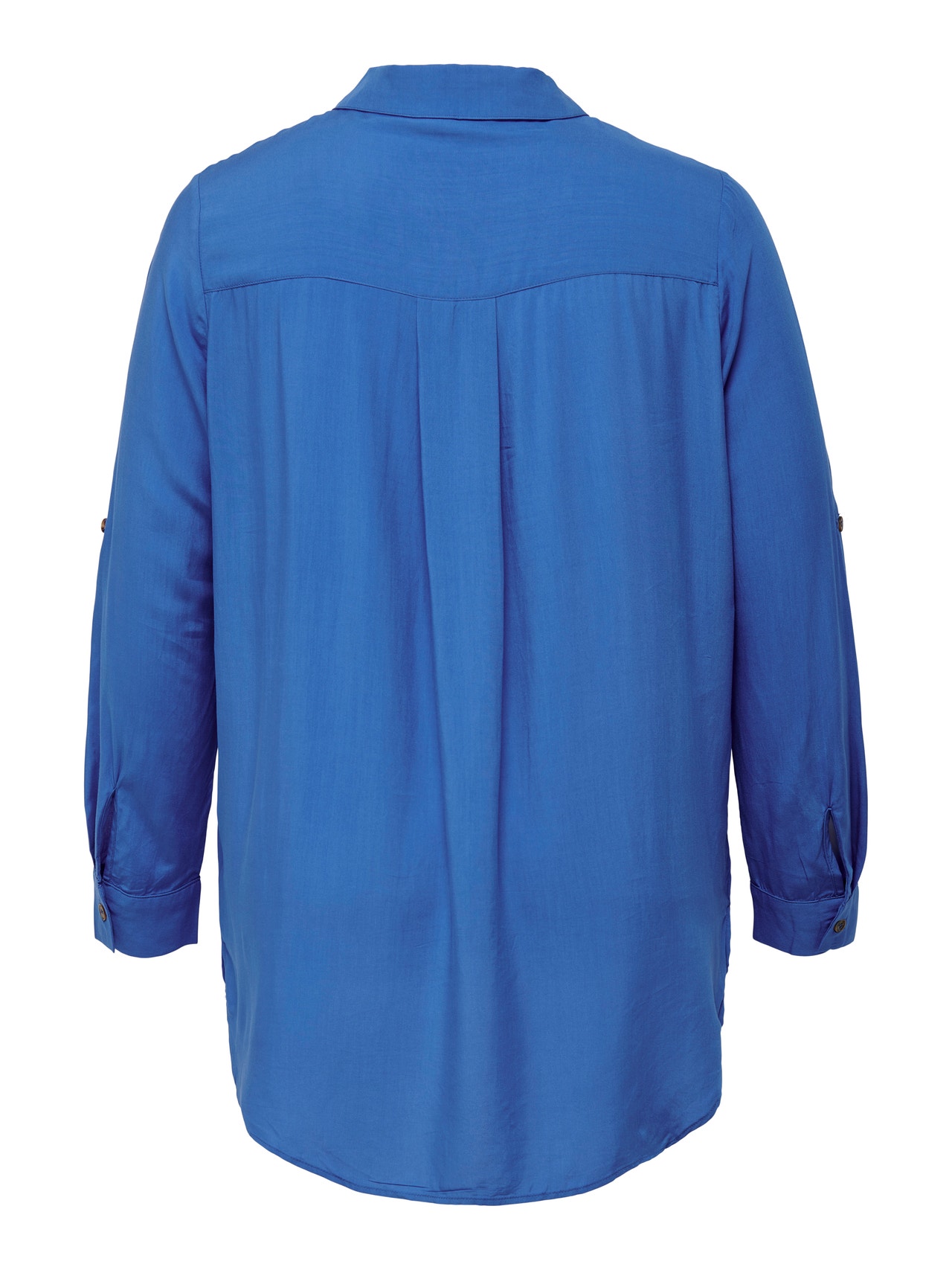 ONLY Curvy viskose ensfarvet Skjorte -Strong Blue - 15257509