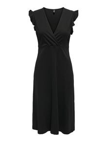 ONLY Vestido largo Corte regular Cuello redondo -Black - 15257520