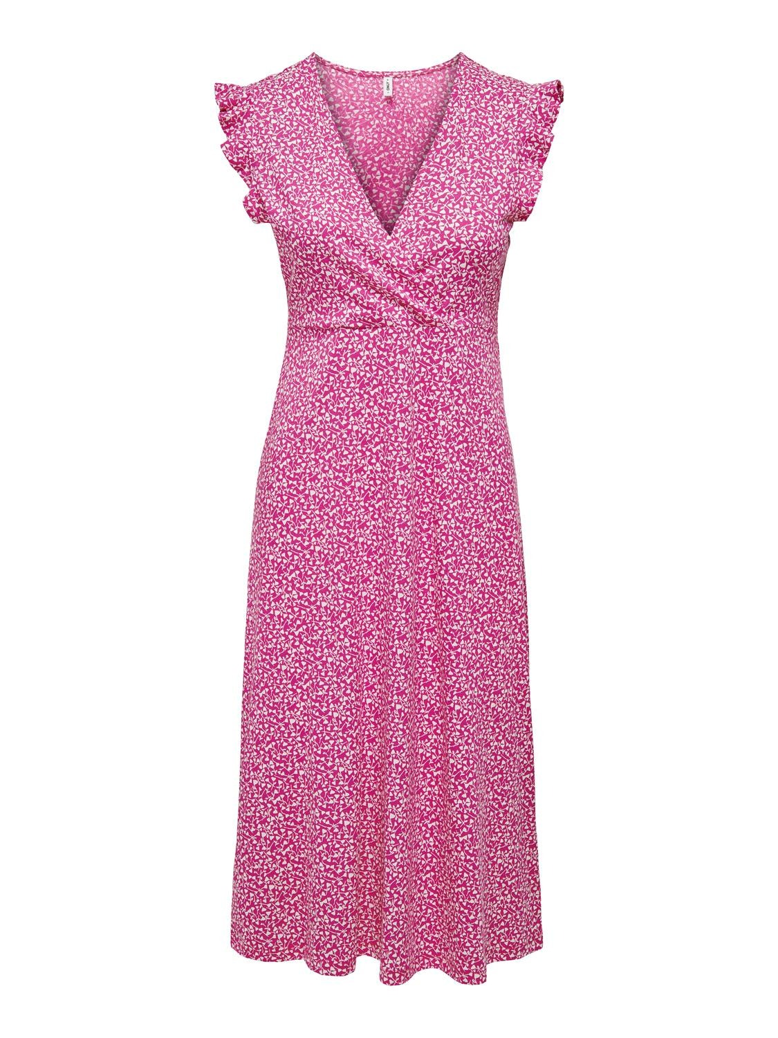 ONLY Midi Frill Dress -Raspberry Rose - 15257520