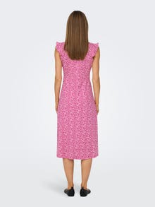 ONLY Normal geschnitten Rundhals Langes Kleid -Raspberry Rose - 15257520