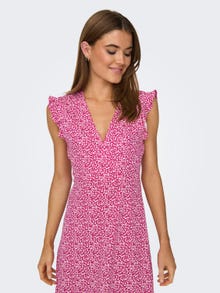 ONLY Regular Fit Round Neck Long dress -Raspberry Rose - 15257520