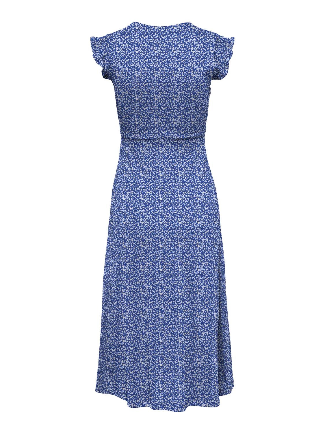 ONLY Regular Fit Round Neck Long dress -Dazzling Blue - 15257520