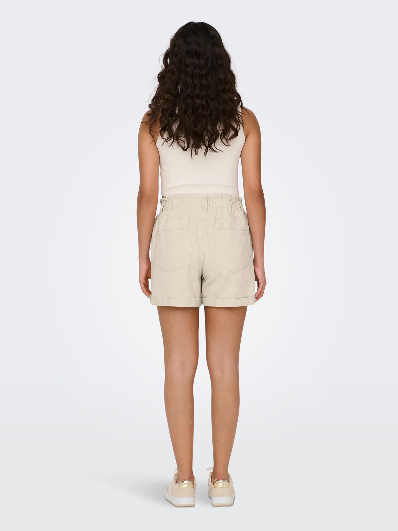 ONLY Loose Fit High waist Fold-up hems Shorts -Sandshell - 15257540