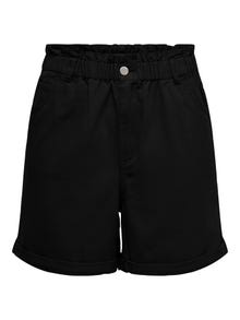 ONLY Loose fit High waist Omvouwbare zomen Shorts -Black - 15257540