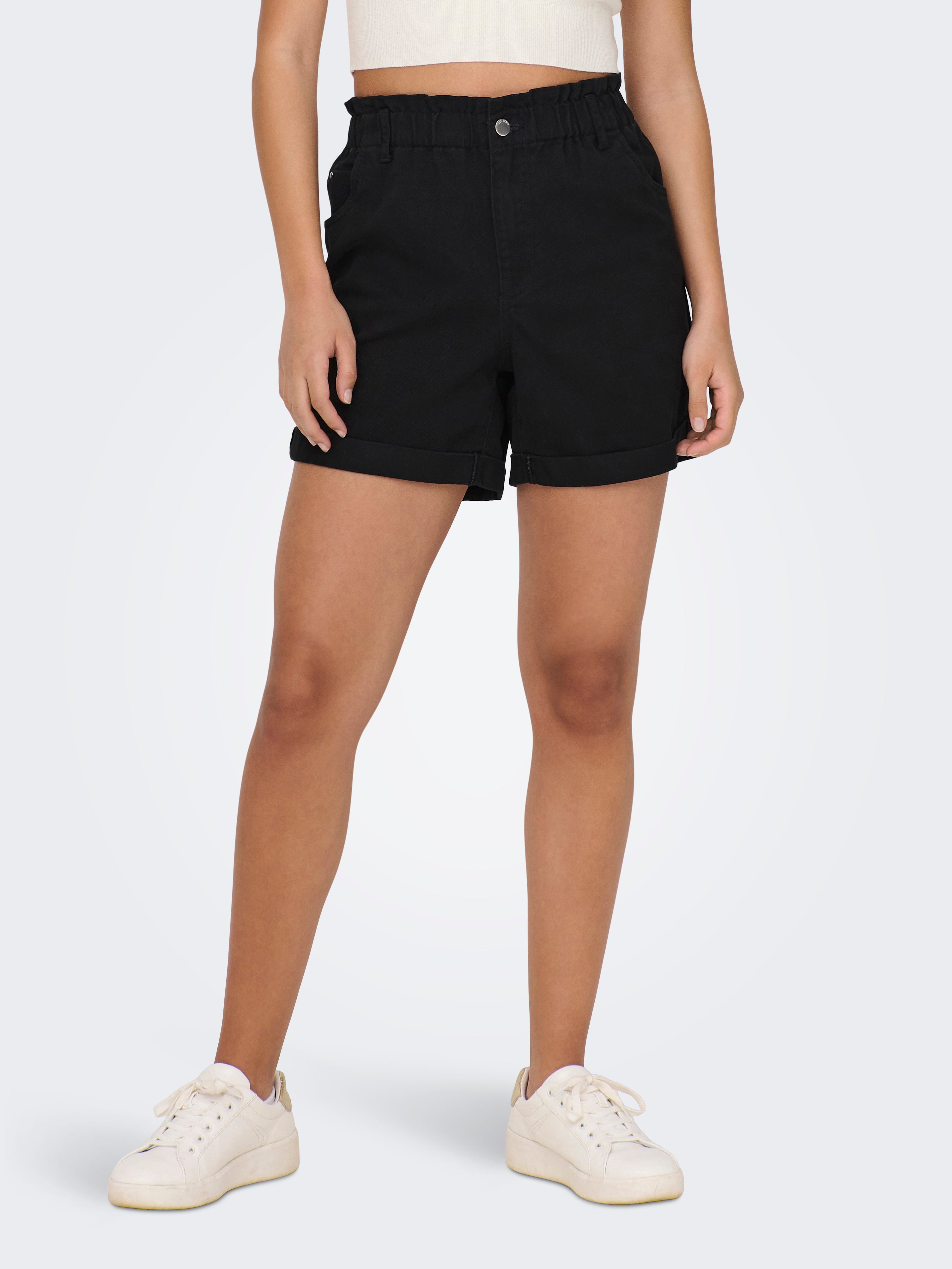 Black high outlet waisted loose shorts