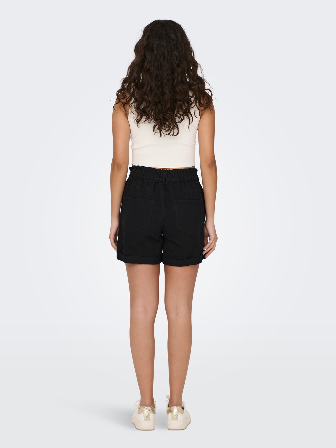ONLY Loose Fit High waist Fold-up hems Shorts -Black - 15257540