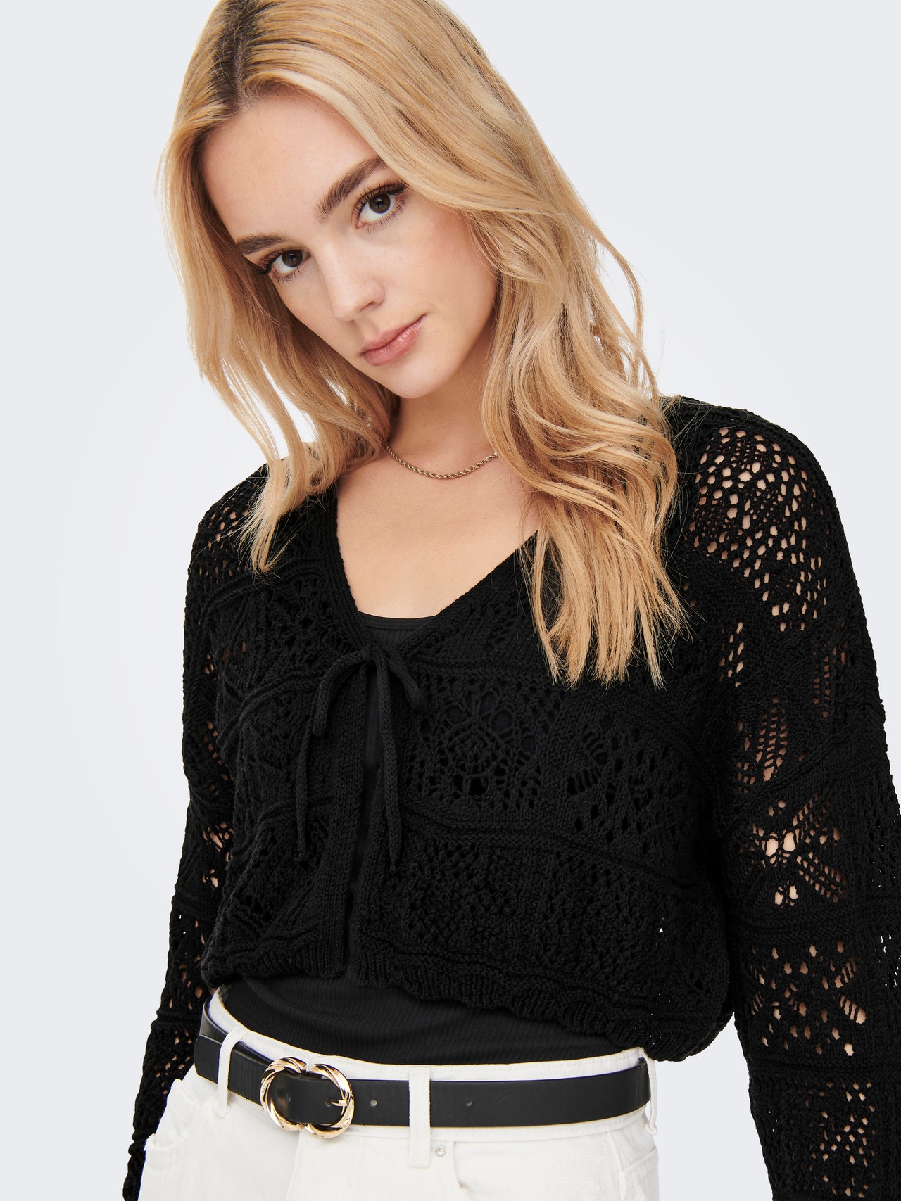 ONLY 7/8 sleeved Knitted Cardigan -Black - 15257604