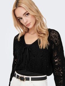ONLY 7/8 sleeved Knitted Cardigan -Black - 15257604