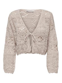 ONLY À manches 7/8 Cardigan en maille -Pumice Stone - 15257604