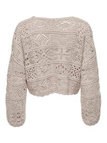 ONLY Cardigans en maille Regular Fit Col rond Épaules tombantes -Pumice Stone - 15257604