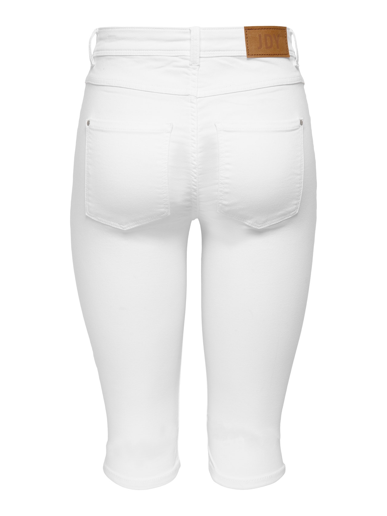 ONLY JDYNikki tiro alto largos Pantalones cortos vaqueros -White - 15257663