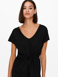 ONLY Normal geschnitten V-Ausschnitt Kurzes Kleid -Black - 15257679