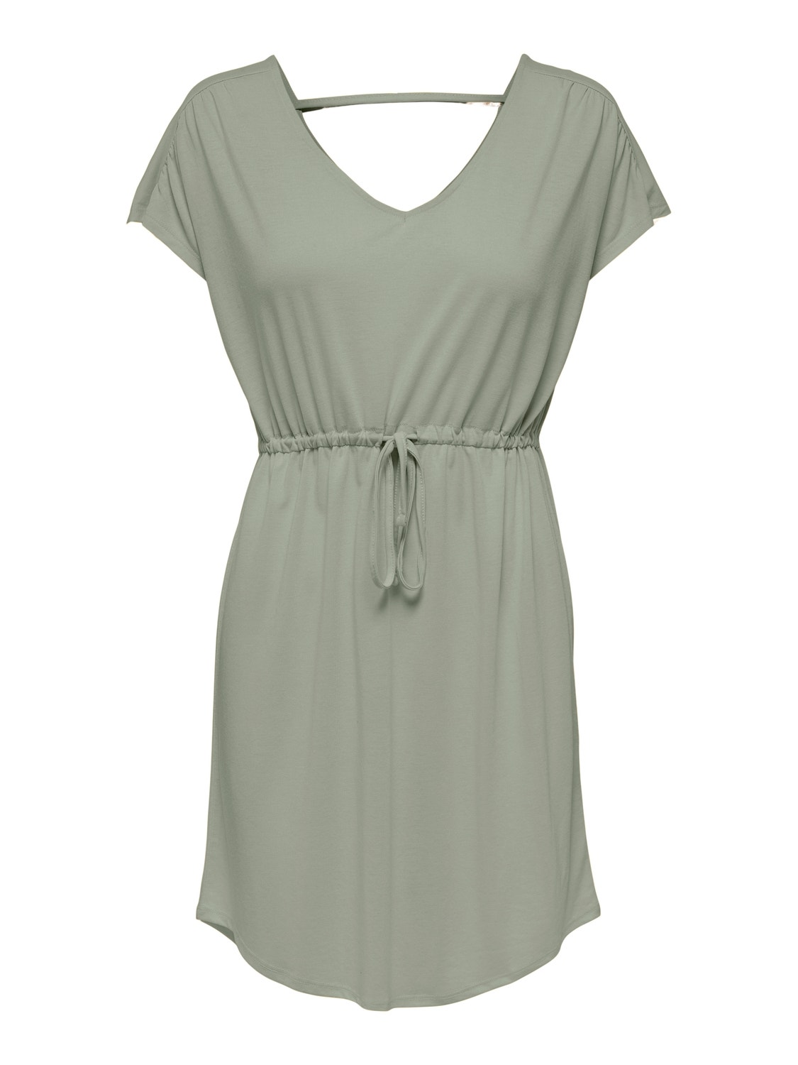 ONLY Regular Fit V-Neck Short dress -Mineral Gray - 15257679