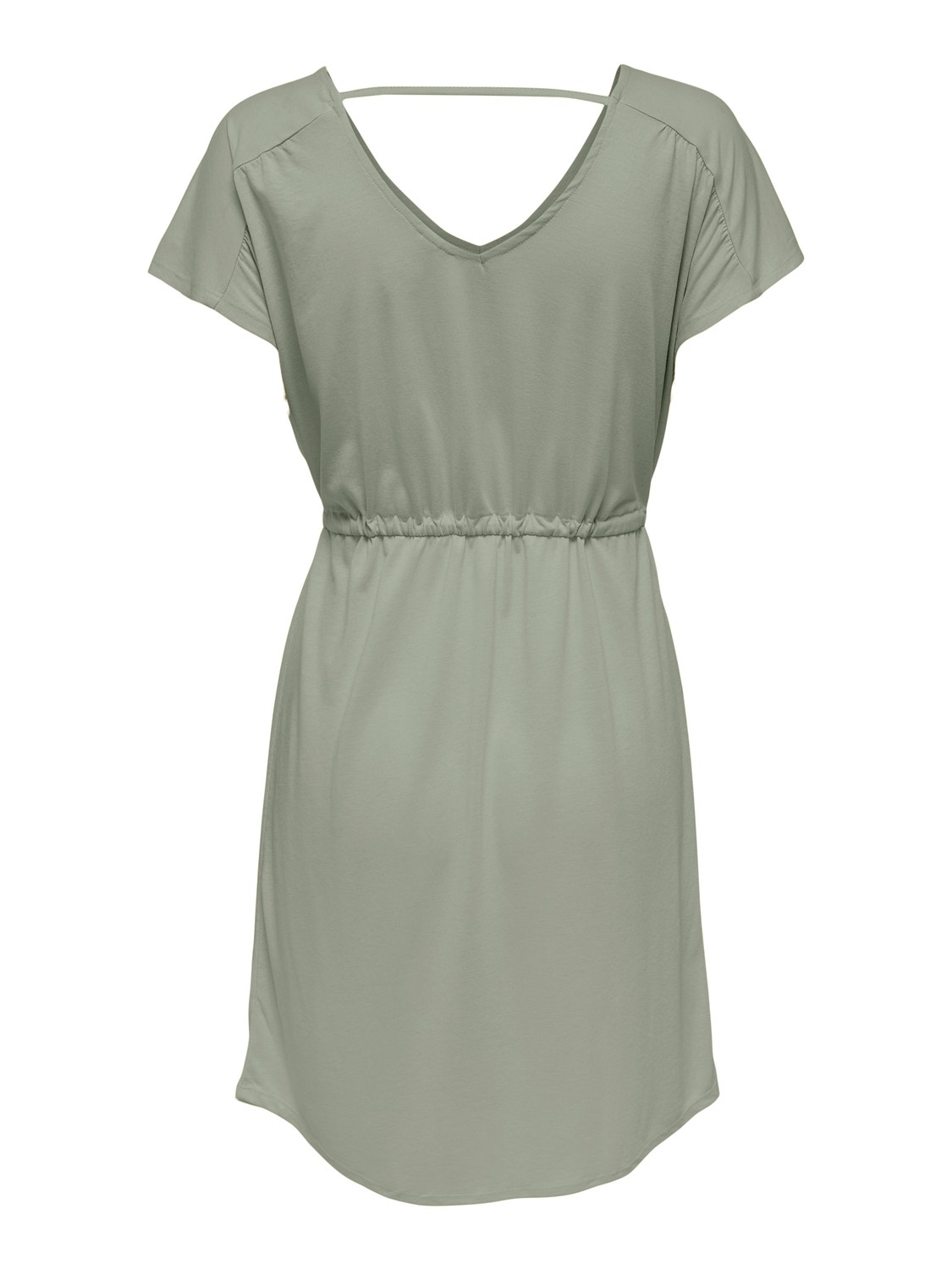 ONLY Regular Fit V-Neck Short dress -Mineral Gray - 15257679