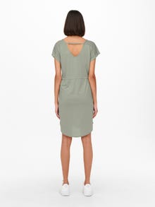 ONLY V-Neck Mini Dress -Mineral Gray - 15257679