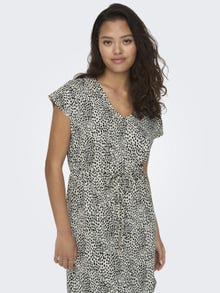 ONLY Normal geschnitten V-Ausschnitt Kurzes Kleid -Whitecap Gray - 15257679