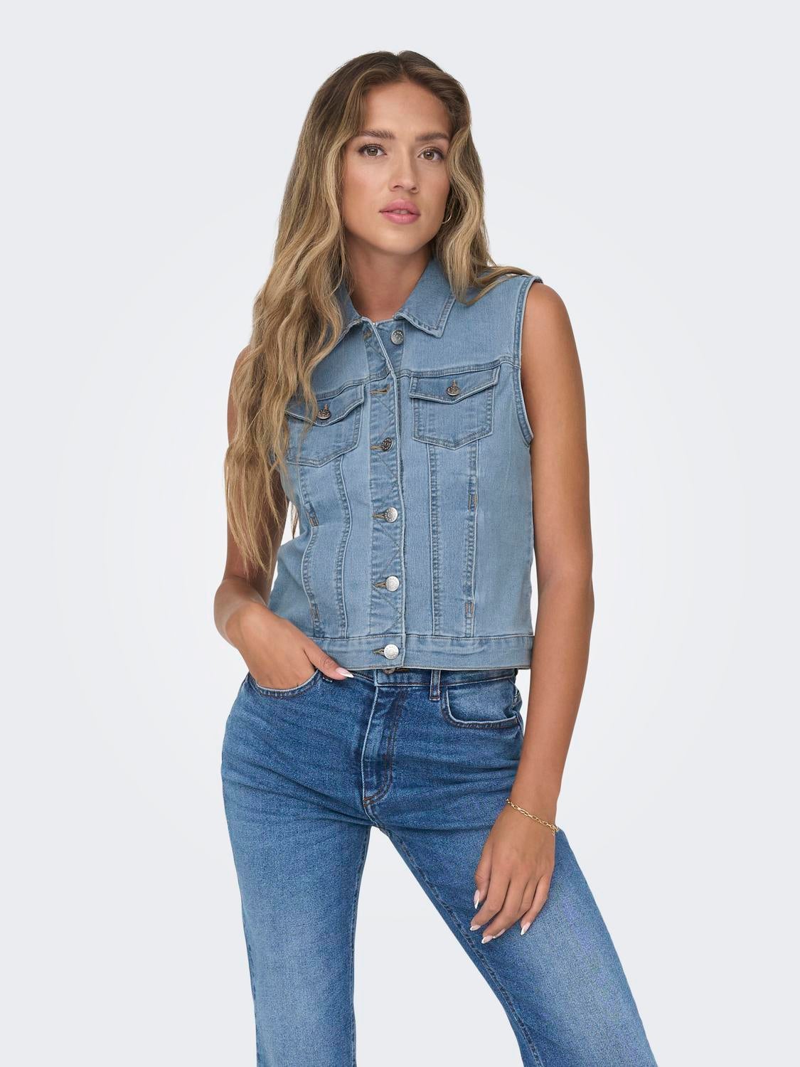 ONLWONDER Denim vest Light Blue ONLY