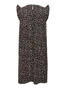 ONLY Curvy Rüschenärmel- Kleid -Black - 15258002