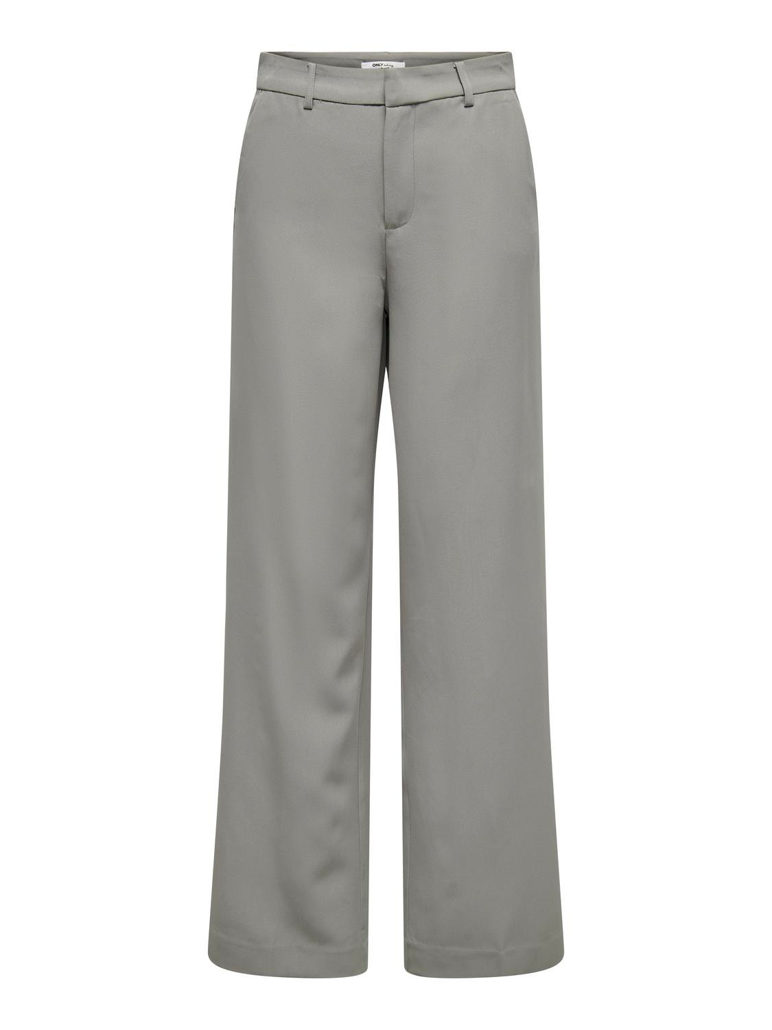 ONLY Wide Leg Fit High waist Trousers -Steeple Gray - 15258191
