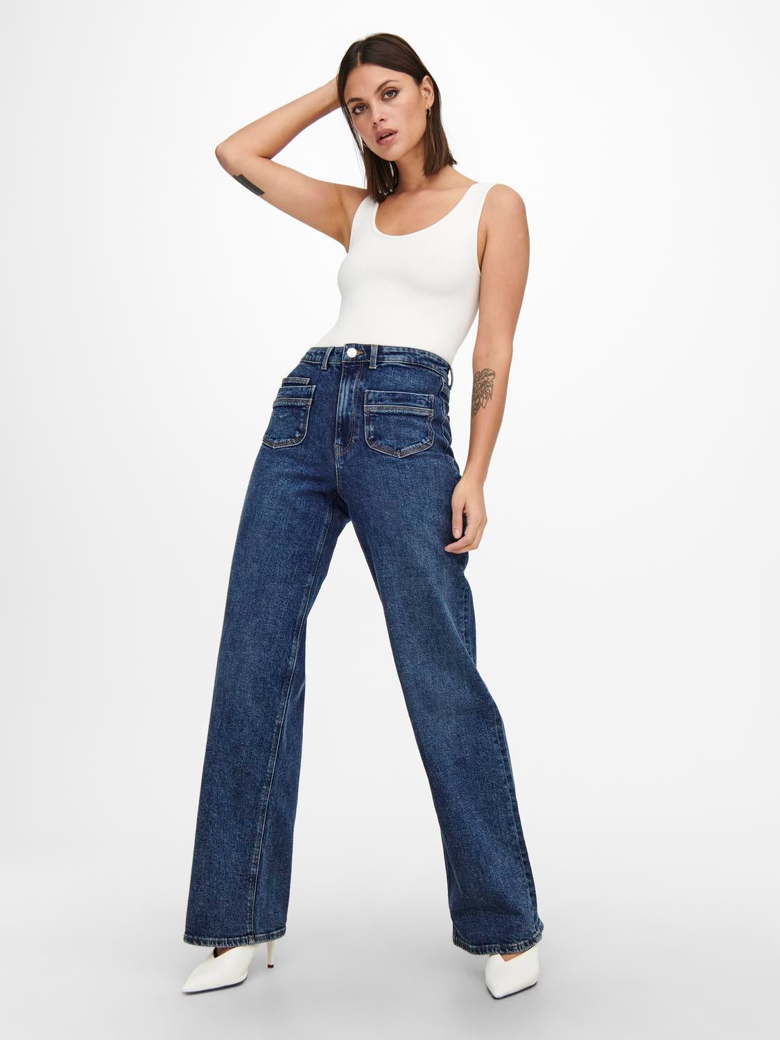 onljuicy life hw mb wide leg jeans