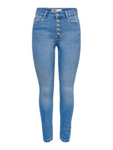 ONLY Skinny Fit Hohe Taille Jeans -Light Blue Denim - 15258333