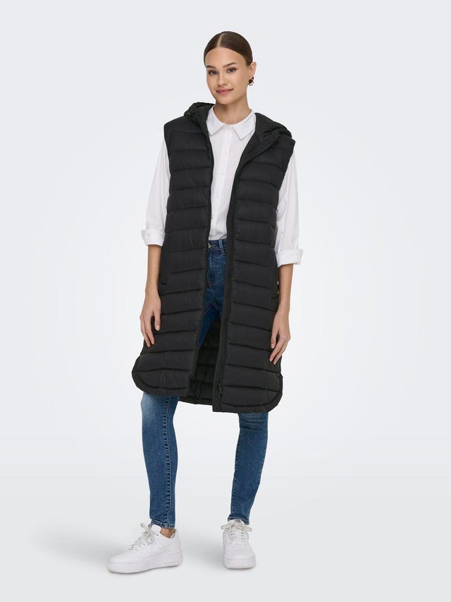 ONLY Long gilet with hood - 15258350