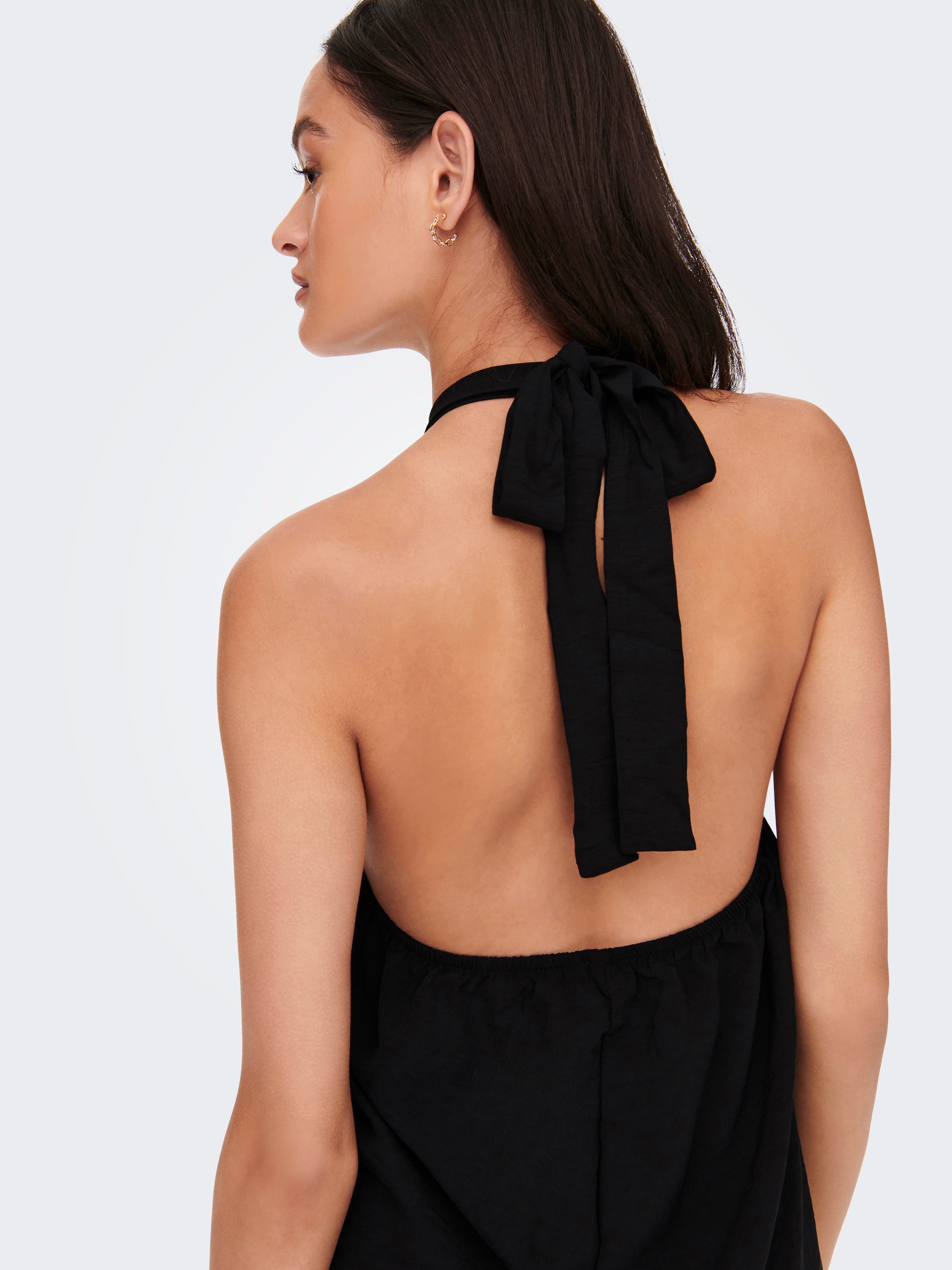 Sexy Halter Neck High Neck Strapless Top Solid Tank Top - The Little  Connection