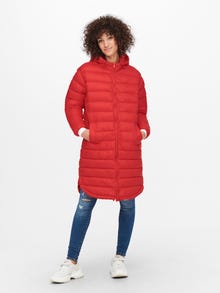 ONLY Hood Coat -Poppy Red - 15258420