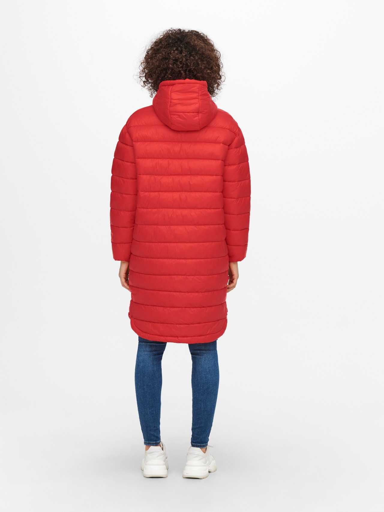 ONLY Doorgestikte oversized Lange jas -Poppy Red - 15258420