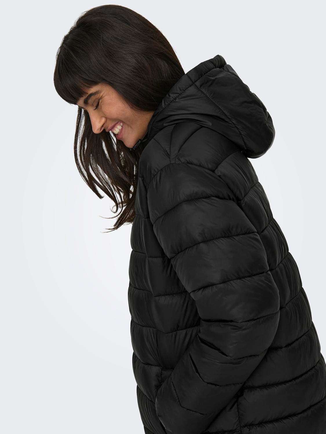 Ladies black winter coat clearance with hood