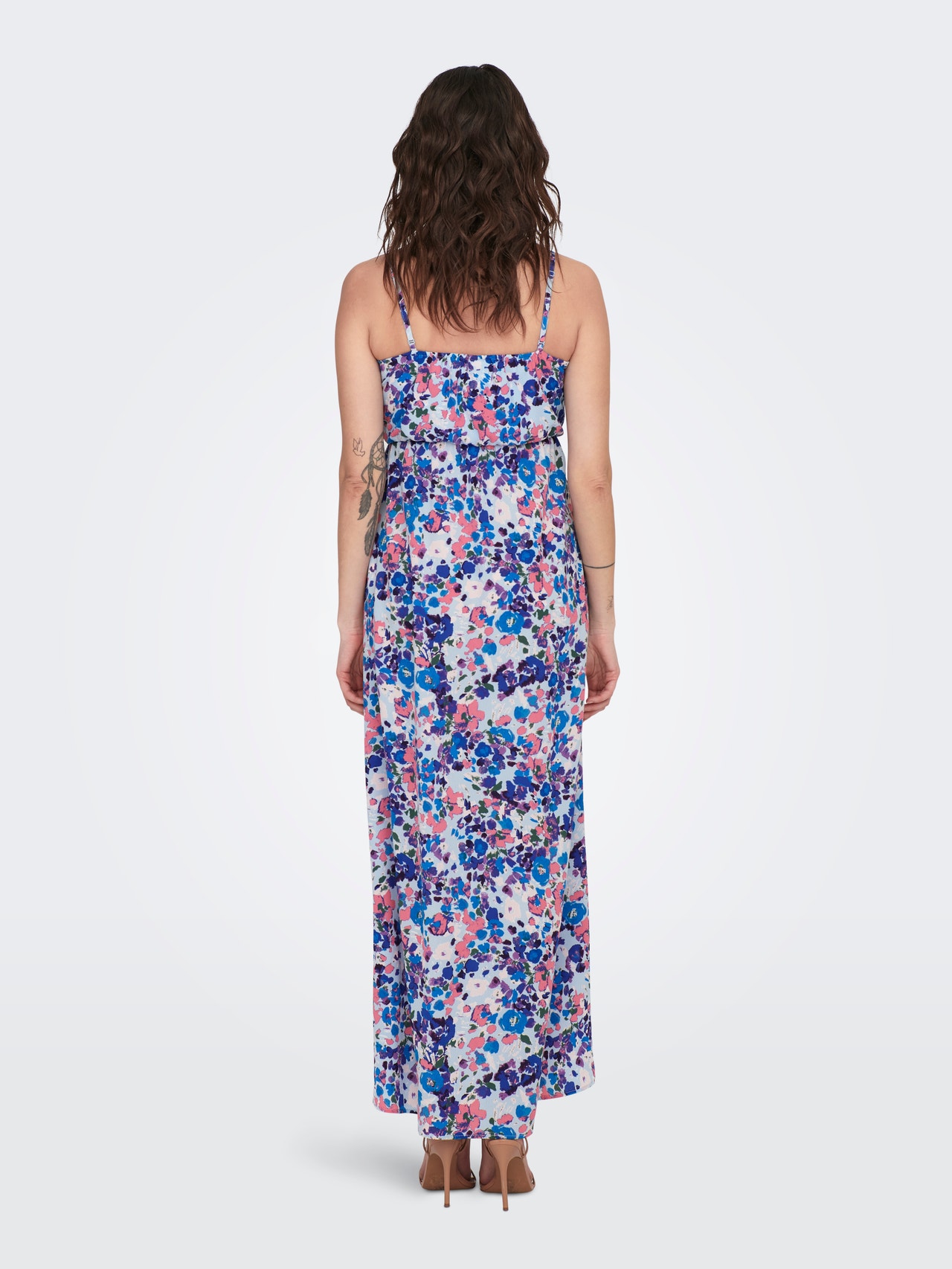 ONLY Mama patterned strap Maxi dress -Clear Sky - 15258574