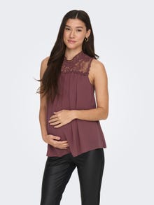 ONLY Regular Fit High neck Maternity Top -Rose Brown - 15258618