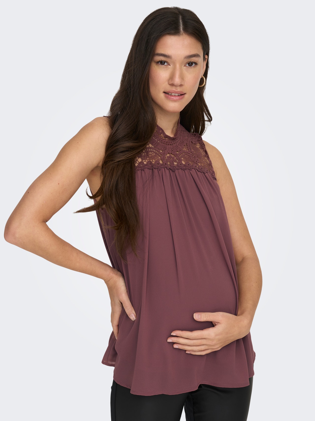 ONLY Mama dentelle Top -Rose Brown - 15258618