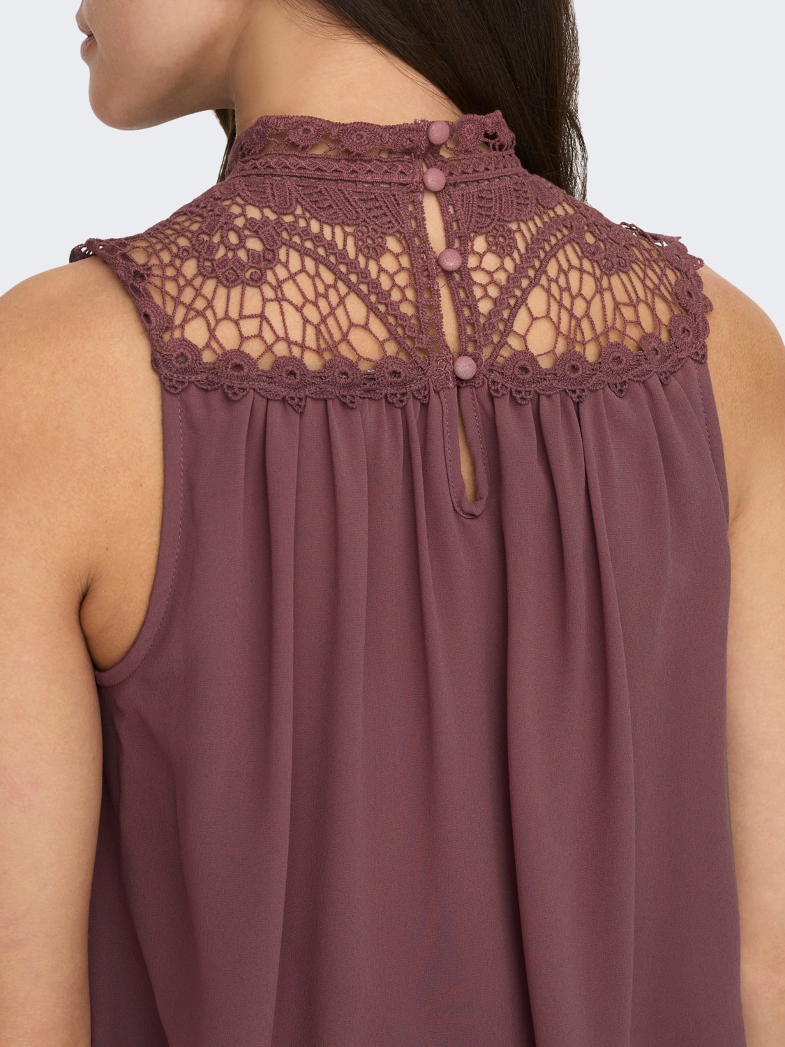 ONLY Mama lace detailed Top -Rose Brown - 15258618