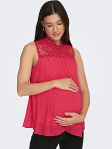 ONLY Normal geschnitten Hoch geschlossen Maternity Top -Teaberry - 15258618