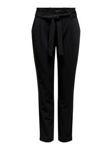 ONLY Tall taille moyenne paperbag Pantalon -Black - 15258638