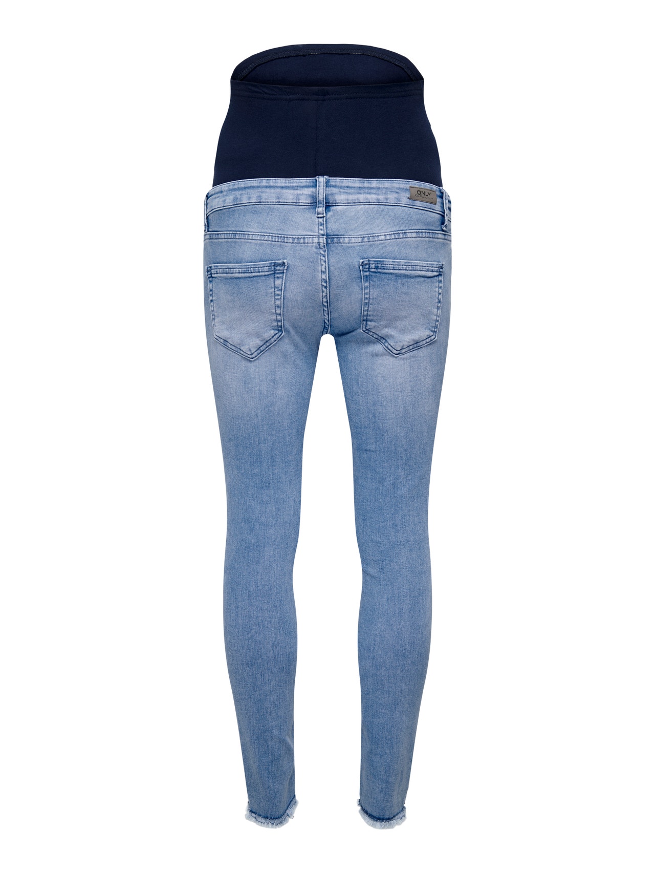 ONLY Jeans Skinny Fit Taille moyenne Ourlé destroy -Light Blue Denim - 15258753