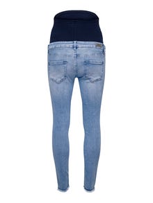 ONLY Jeans Skinny Fit Taille moyenne Ourlé destroy -Light Blue Denim - 15258753