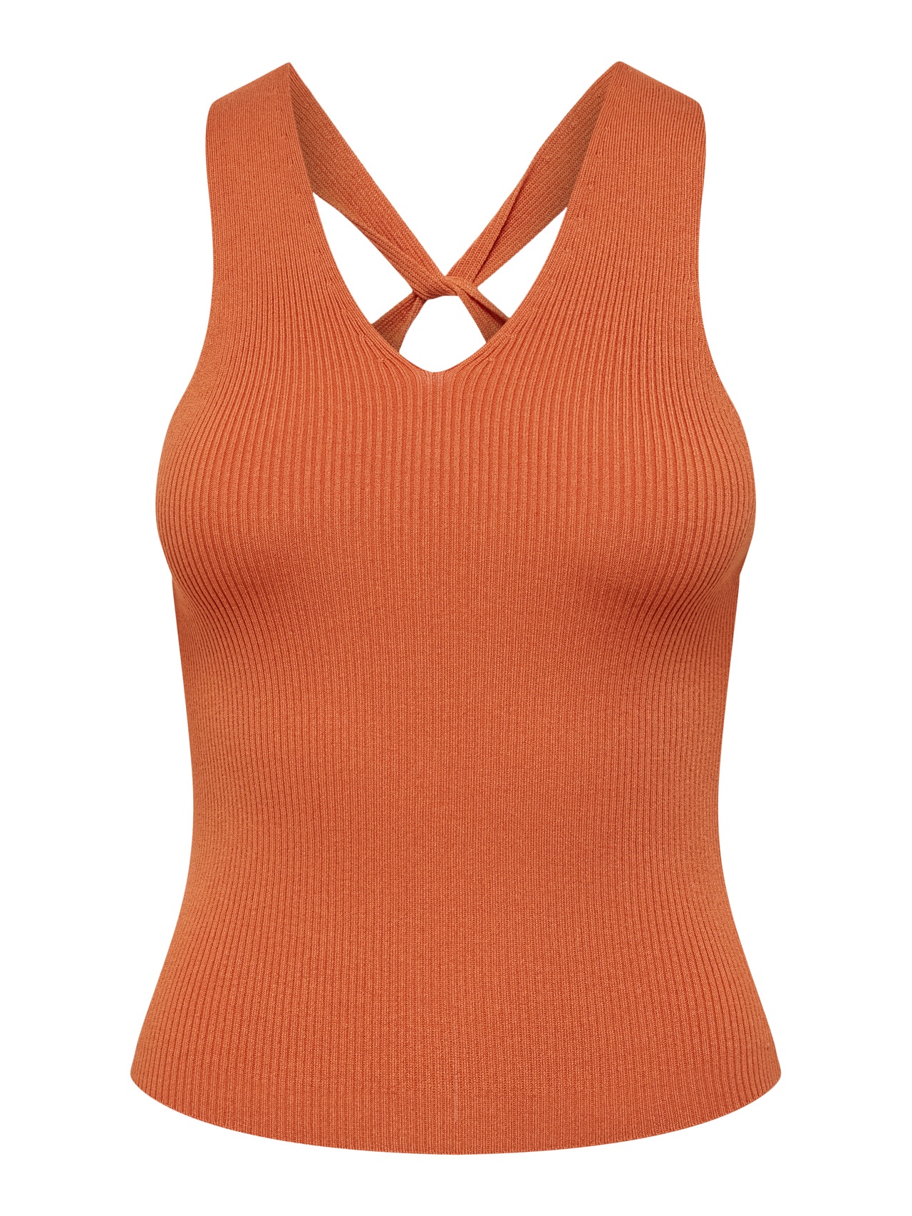 ONLY Knot detailed Knitted Top -Apricot Orange - 15258897