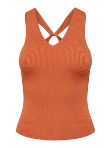 ONLY V-Ausschnitt Pullover -Apricot Orange - 15258897