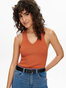 ONLY Knot detailed Knitted Top -Apricot Orange - 15258897