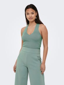 ONLY Knot detailed Knitted Top -Chinois Green - 15258897