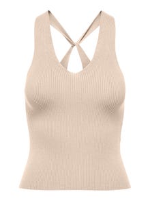 ONLY V-kaelus Pullover -Tapioca - 15258897