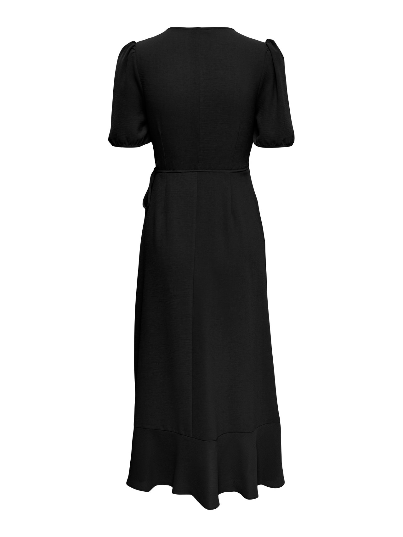 ONLY Vestido corto Corte regular Cuello en V Puños elásticos -Black - 15259011